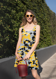 ThatXpression Fashion Black Yellow Camo Skater Dress