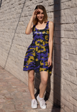 ThatXpression Fashion Camo Gold Purple Skater Dress