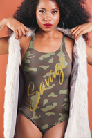 ThatXpression's Gold Savage Camo One-Piece Swimsuit