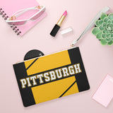 ThatXpression Fashion's Elegance Collection Black & Yellow Pittsburgh Designer Clutch Bag