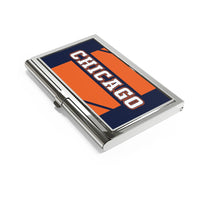 Chicago Blue Orange Polished Business Card Holder