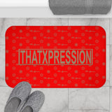 ThatXpression Fashion Red and Tan Center Brand Bathroom Bath Mat