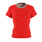 ThatXpression Fashion's Elegance Collection Red and Tan Women's T-Shirt