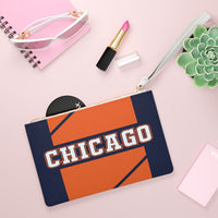 ThatXpression Fashion's Elegance Collection Orange & Blue Chicago Designer Clutch Bag