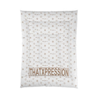 ThatXpression Fashion Arial Designer White and Tan Comforter