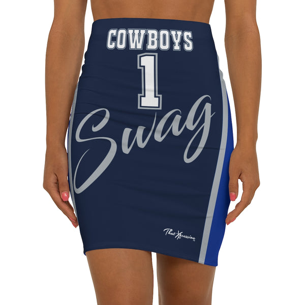 ThatXpression's Cowboy's Swag Women's Sports Themed Mini Skirt