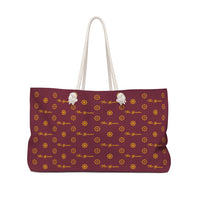 ThatXpression Fashion's Elegance Collection Gold and Burgandy Designer Weekender Bag