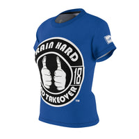 ThatXpression Fashion Train Hard Badge Blue Women's T-Shirt-RL