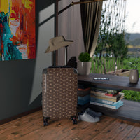 ThatXpression Fashion Designer Brown and Tan Travel Cabin Suitcase
