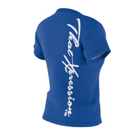 ThatXpression Fashion Train Hard Badge Blue Women's T-Shirt-RL