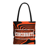 ThatXpression Gym Fit Multi Use Cincinnati Themed Swirl Black Orange Tote bag