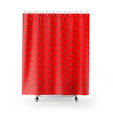 ThatXpression Fashion Red and Tan Designer Bathroom Curtains