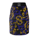 ThatXpression Fashion Purple Gold Black Camouflaged Women's Pencil Skirt 7X41K