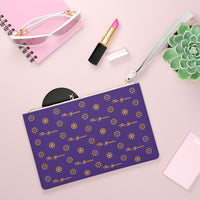 ThatXpression Fashion's Elegance Collection Purple and Gold Designer Clutch Bag