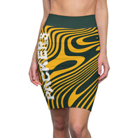 ThatXpression Packers Green Gold Themed Fan Fitted Pencil Skirt 5TMP1