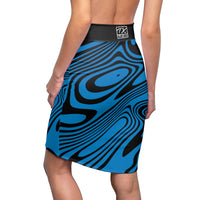 ThatXpression Panthers Teal Black Themed Fan Fitted Pencil Skirt 5TMP1