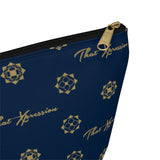 ThatXpression Fashion's Elegance Collection Navy and Gold Accessory Pouch