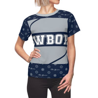 ThatXpression Elegance Women's Blue Gray Cowboys S12 Designer T-Shirt