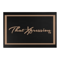 ThatXpression Fashion Script Designer Black and Tan Area Rugs