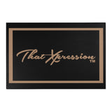 ThatXpression Fashion Script Designer Black and Tan Area Rugs