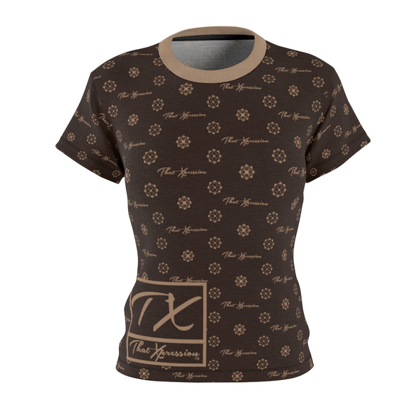 ThatXpression Fashion's Elegance Collection Brown and Tan Box Women's T-Shirt