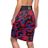 ThatXpression Fashion Royal Black Red Camouflaged Los Angeles Women's Pencil Skirt 7X41K