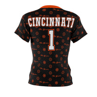 ThatXpression Elegance Women's Black Orange Cincinnati S12 Designer T-Shirt