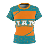 ThatXpression Elegance Women's Blue Orange Miami S12 Designer T-Shirt