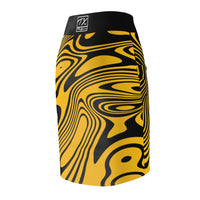 ThatXpression Steelers Black Yellow Themed Fan Fitted Pencil Skirt 5TMP1