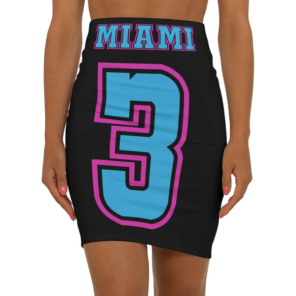 ThatXpression's Miami 3 Black Green Women's Mini Skirt