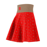 ThatXpression Fashion's Elegance Collection Red and Tan Skater Skirt