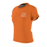 ThatXpression Fashion Train Hard Badge Orange Women's T-Shirt-RL