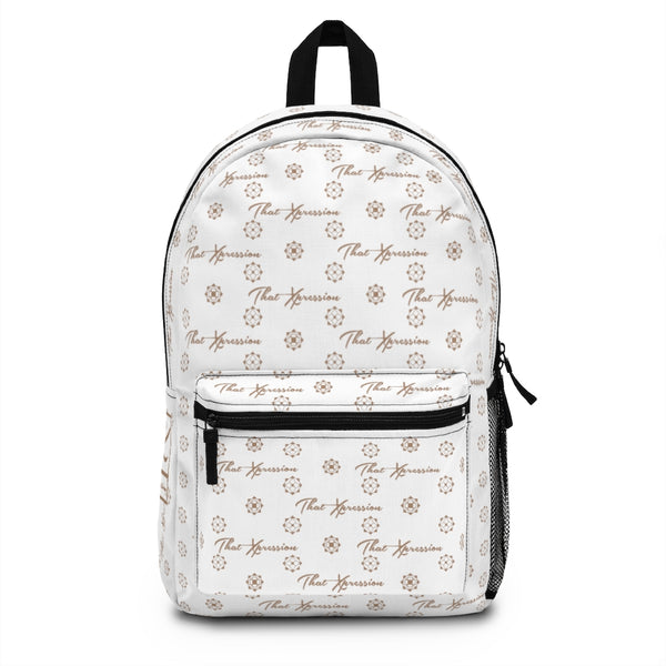 ThatXpression Fashion's TX75 Elegance Collection Designer White and Tan Backpack
