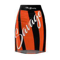 ThatXpression Fashion Cincinnati Savage Striped Themed Women's Pencil Skirt 1YZF2