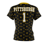 ThatXpression Elegance Women's Black Yellow Pittsburgh S12 Designer T-Shirt