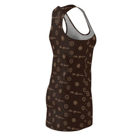 ThatXpression Fashion's Elegance Collection Brown and Tan Racerback Dress