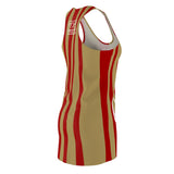 ThatXpression Fashion Red Gold Enlarged Savage Print Racerback Dress