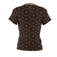 ThatXpression Fashion's Elegance Collection Brown and Tan Script Women's T-Shirt