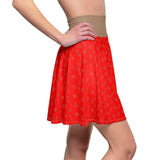 ThatXpression Fashion's Elegance Collection Red and Tan Skater Skirt