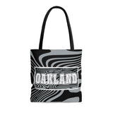 ThatXpression Gym Fit Multi Use Oakland Throw Back Themed Swirl Black Gray Tote bag