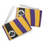 Queen Of Spades Collection Purple Gold Clutch Bag