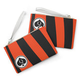 Queen Of Spades Collection Black Orange Clutch Bag