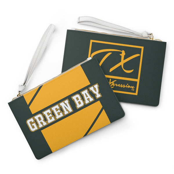 ThatXpression Fashion's Elegance Collection Green & Gold Green Bay Designer Clutch Bag