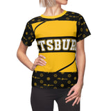 ThatXpression Elegance Women's Black Yellow Pittsburgh S12 Designer T-Shirt