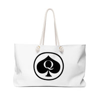 Queen Of Spades Stylish White Weekender Bag