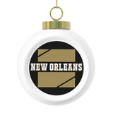 New Orleans Festive Christmas Ball Ornament With Ribbon