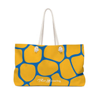 ThatXpression Fashion Stylish Yellow Blue Cobble Pattern Weekender Bag R27KB