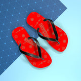 ThatXpression Fashion's Elegance Collection Red and Tan Unisex Flip Flops