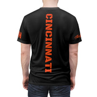 ThatXpression's Cincinnati Nation Period Sports Themed Black Orange Unisex T-shirt