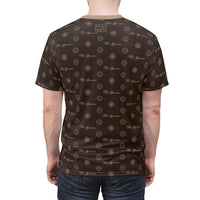 ThatXpression Fashion's Elegance Collection Brown and Tan Script Shirt